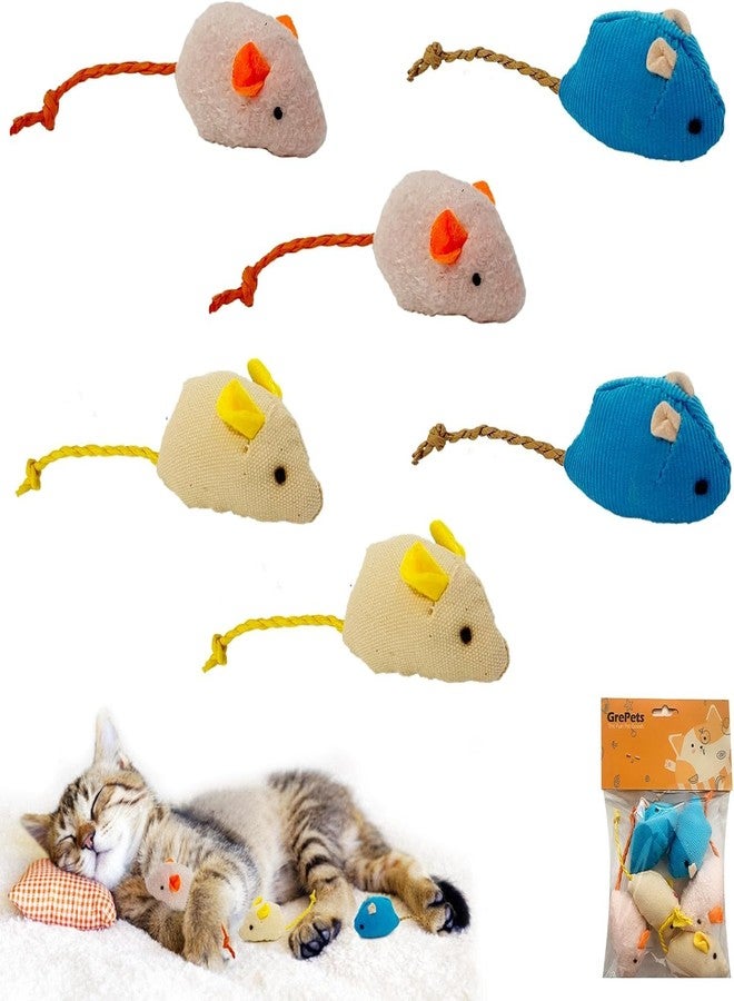 RoverPets Cat Mice Toy 6-Pack Plush -Filled Mice Toys for Indoor Cats - Realistic Design - Image 1